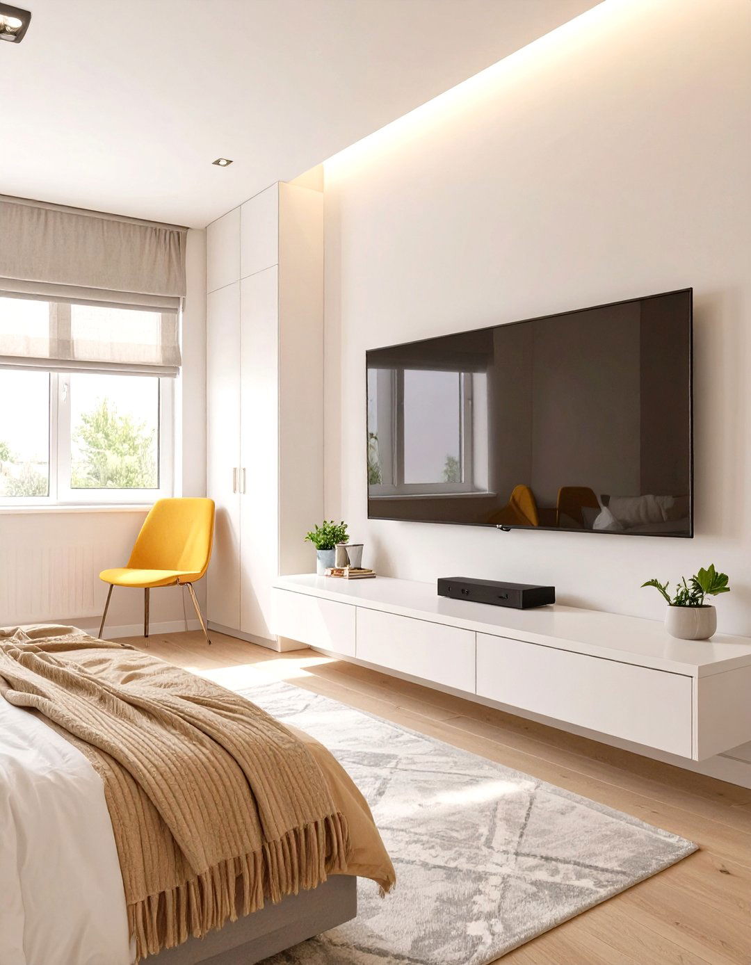 Wall Mounted TV and Entertainment Center for a Teen Boys Bedroom - 30 teen boys bedroom ideas