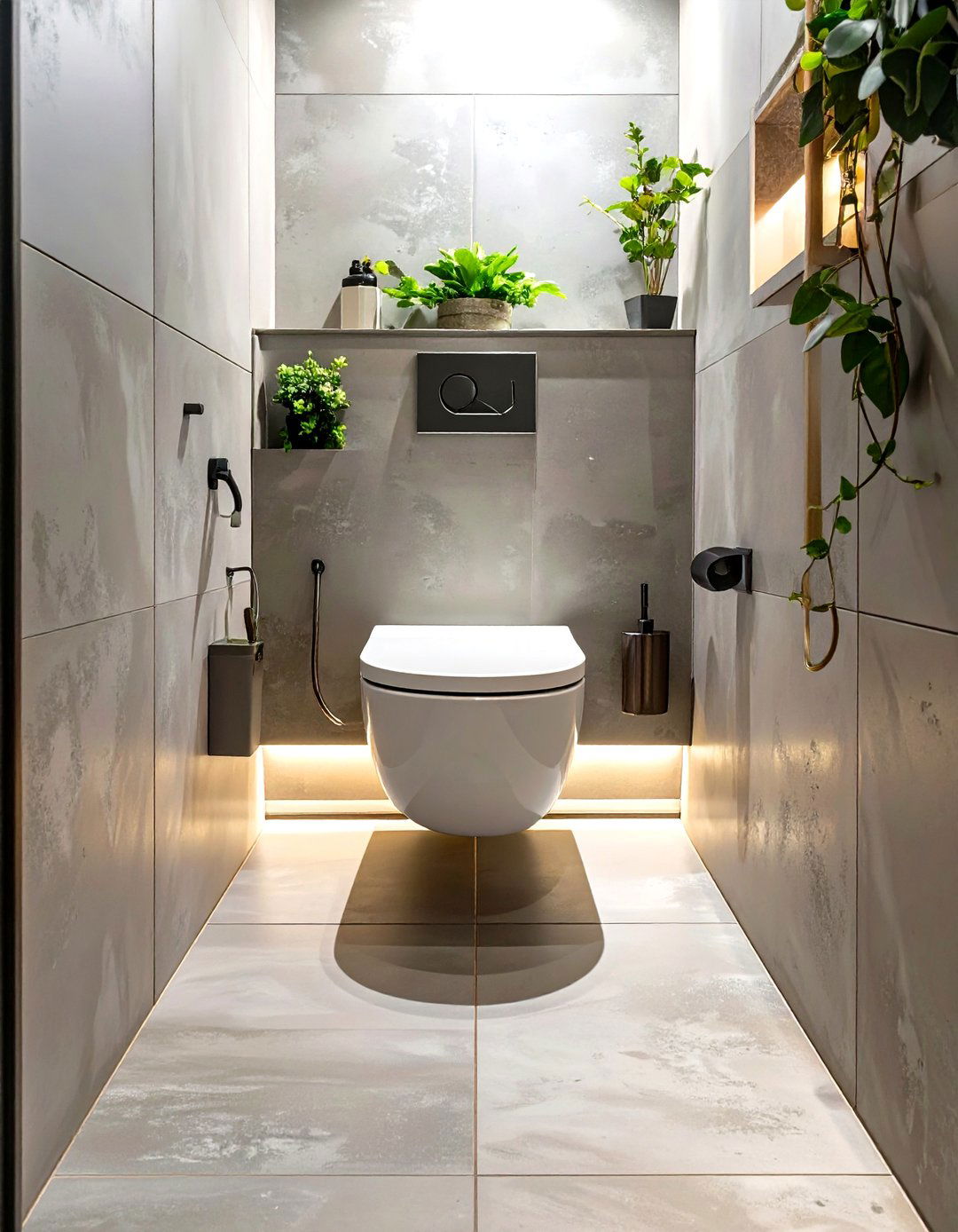Wall Mounted Toilet for Enhanced Floor Space - 30 small half bathroom ideas
