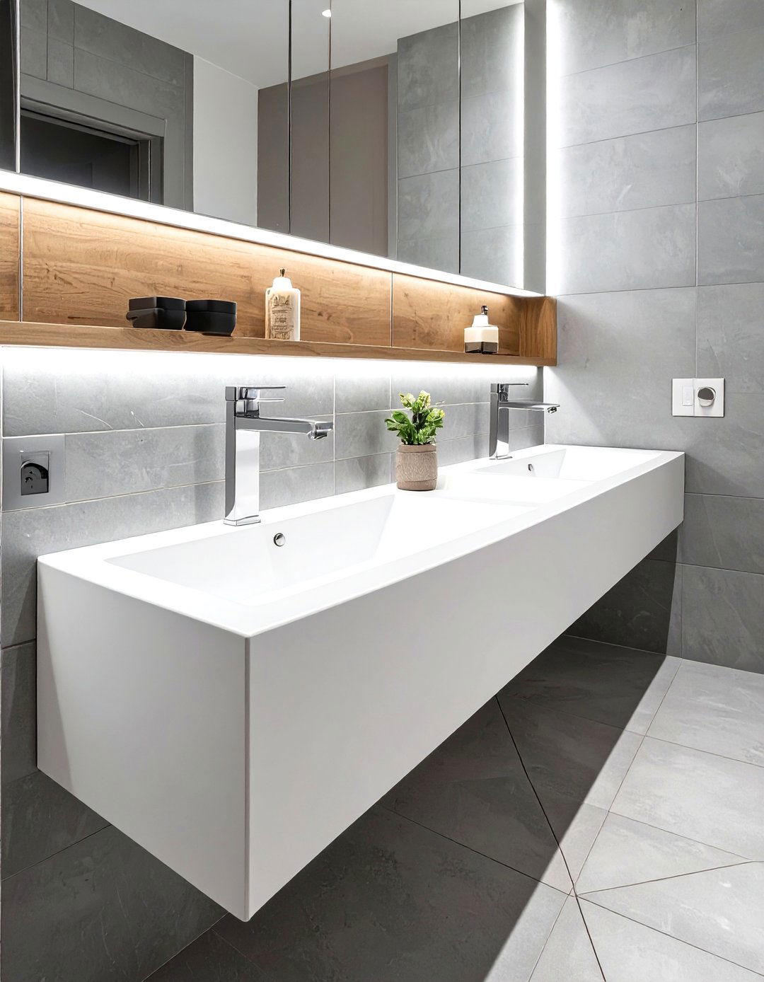 Wall Mounted Trough Sink - 30 small bathroom sink ideas