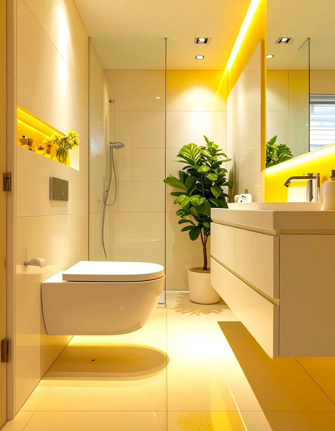 Wall Mounted White Toilet - 30 small white bathroom ideas