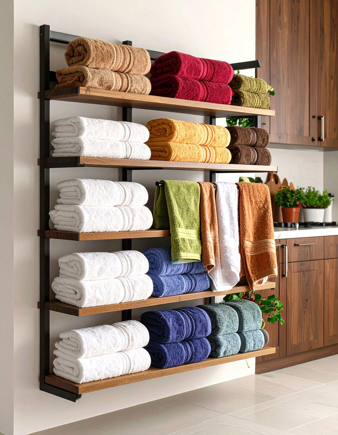 Wall Mounted Wine Rack Repurposed Holder - 30 kitchen towel holder ideas