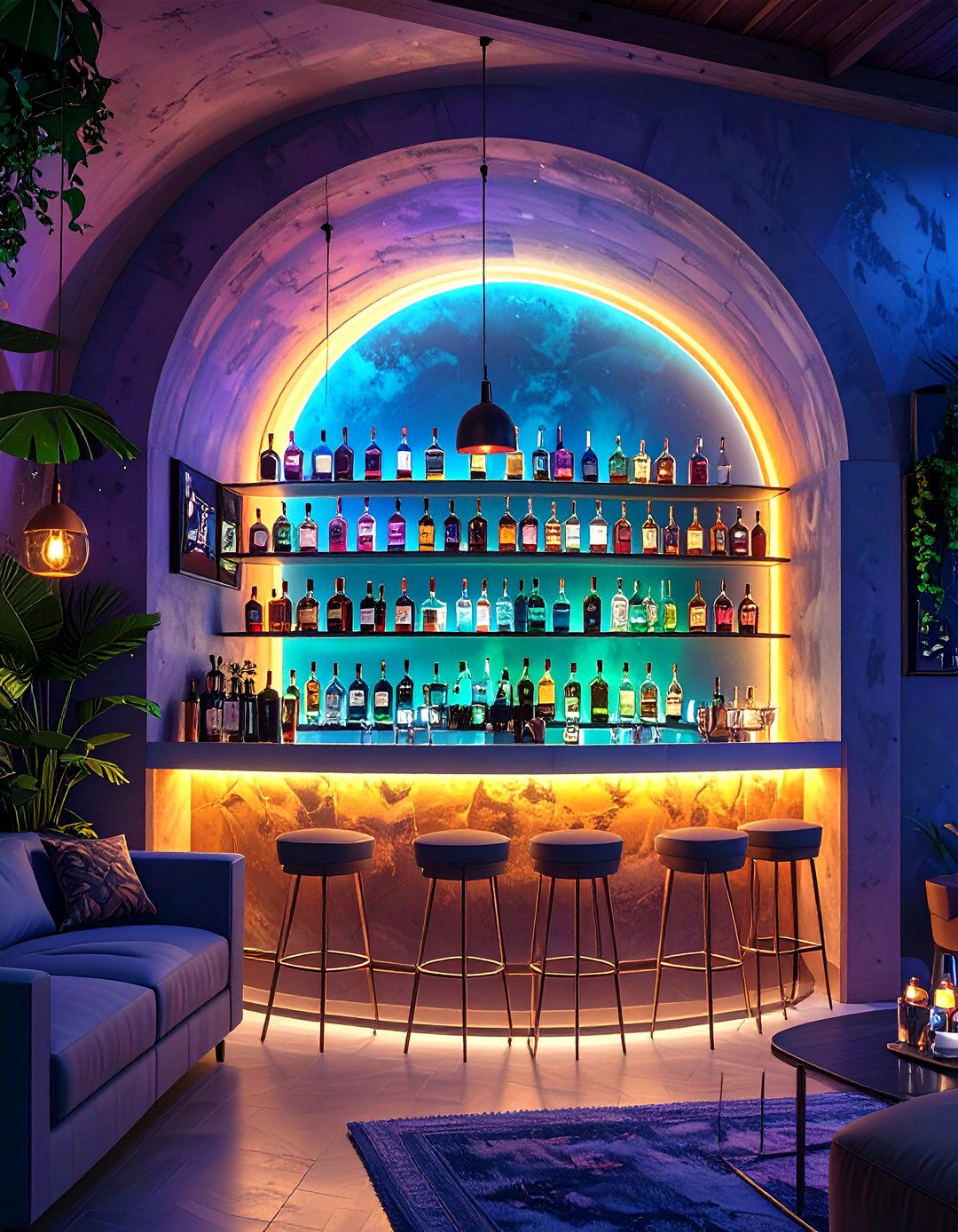 Wall Niche Man Cave Bar - 30 small man cave bar ideas