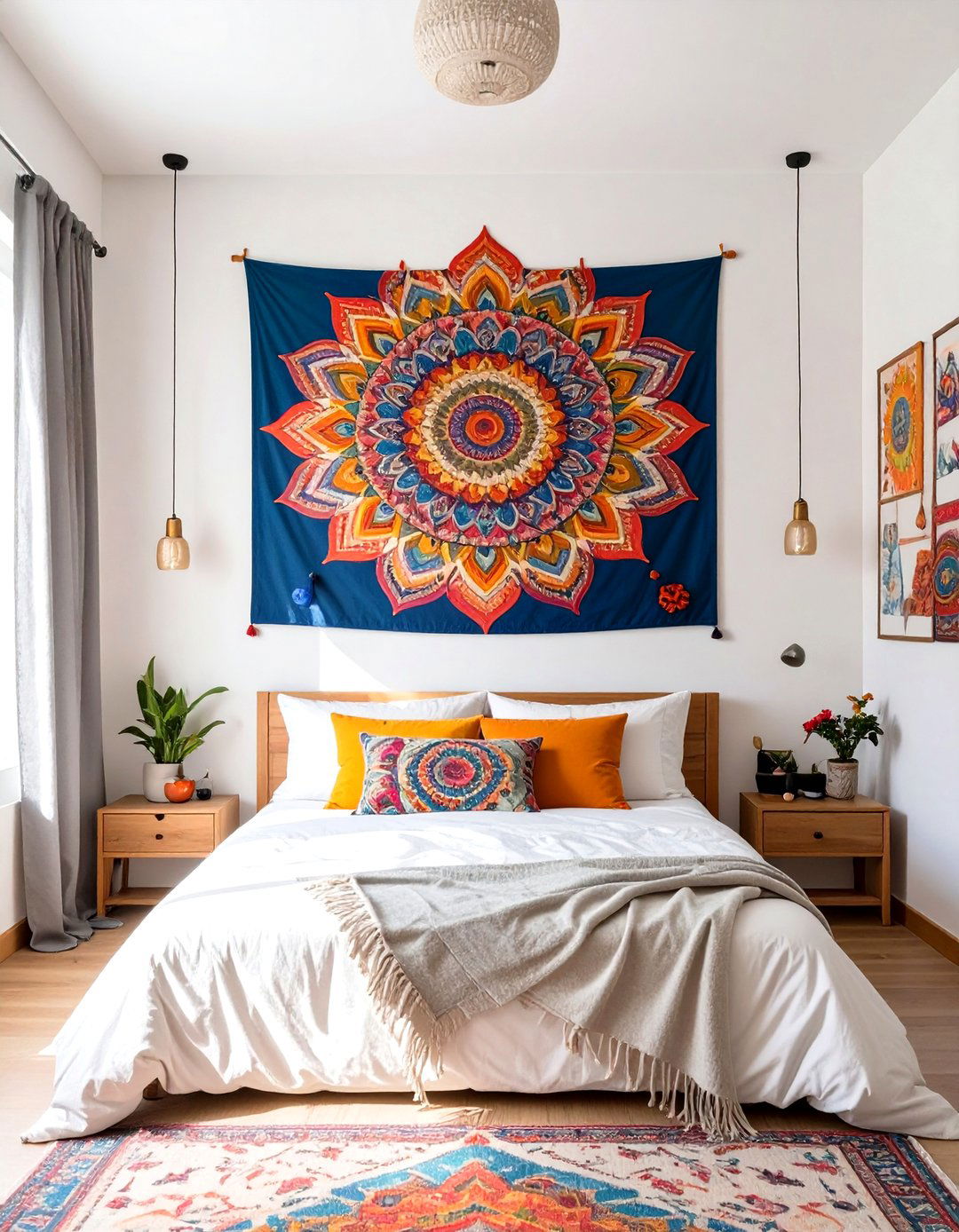 Wall Tapestry as a Focal Point - 30 single dorm room ideas