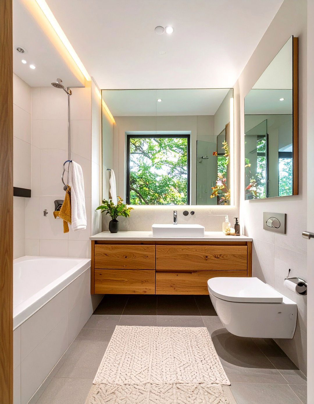 Wall to Wall Mirror Bathroom - 30 bathroom ideas small