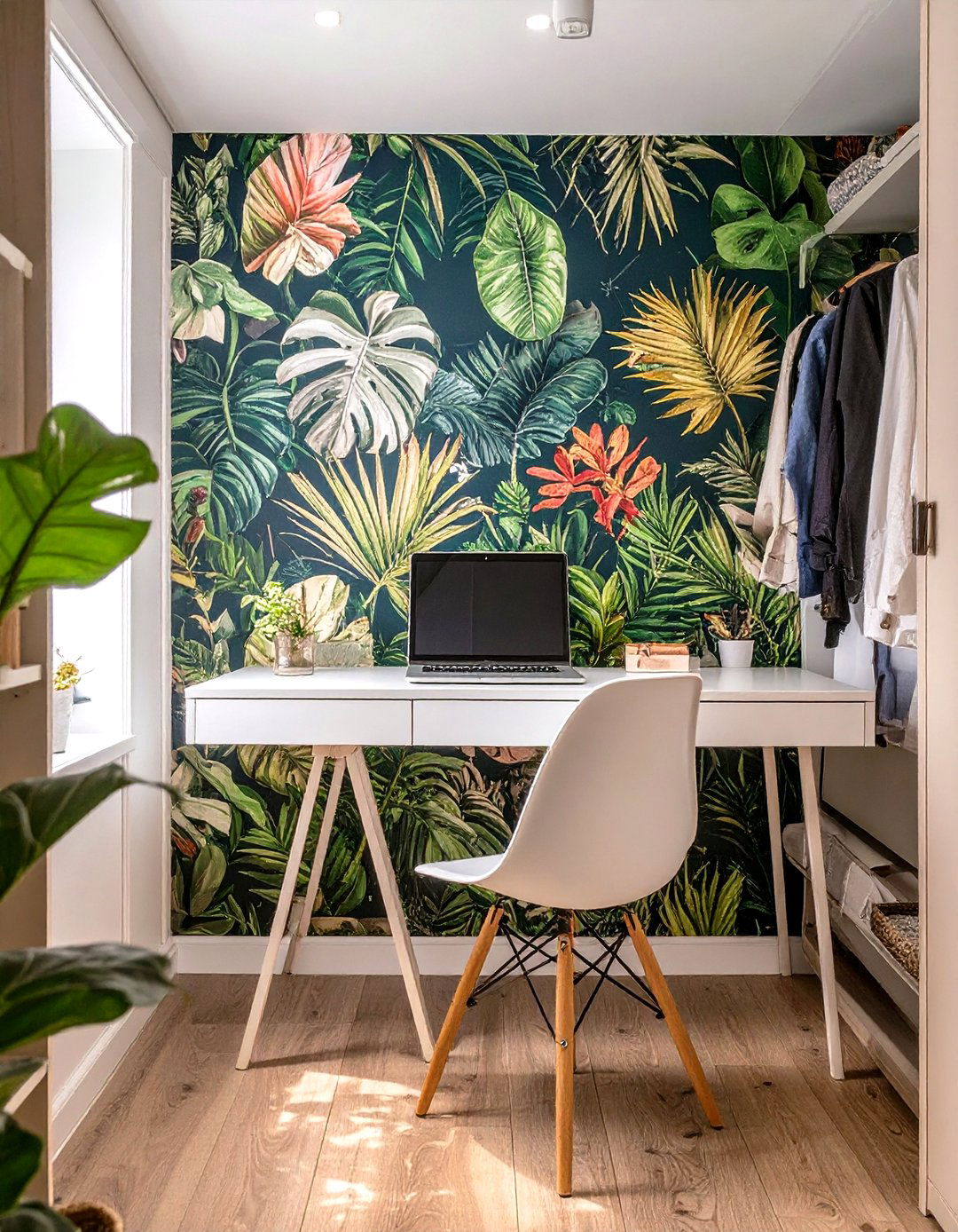 Wallpaper Statement Wall Office - 30 closet office ideas