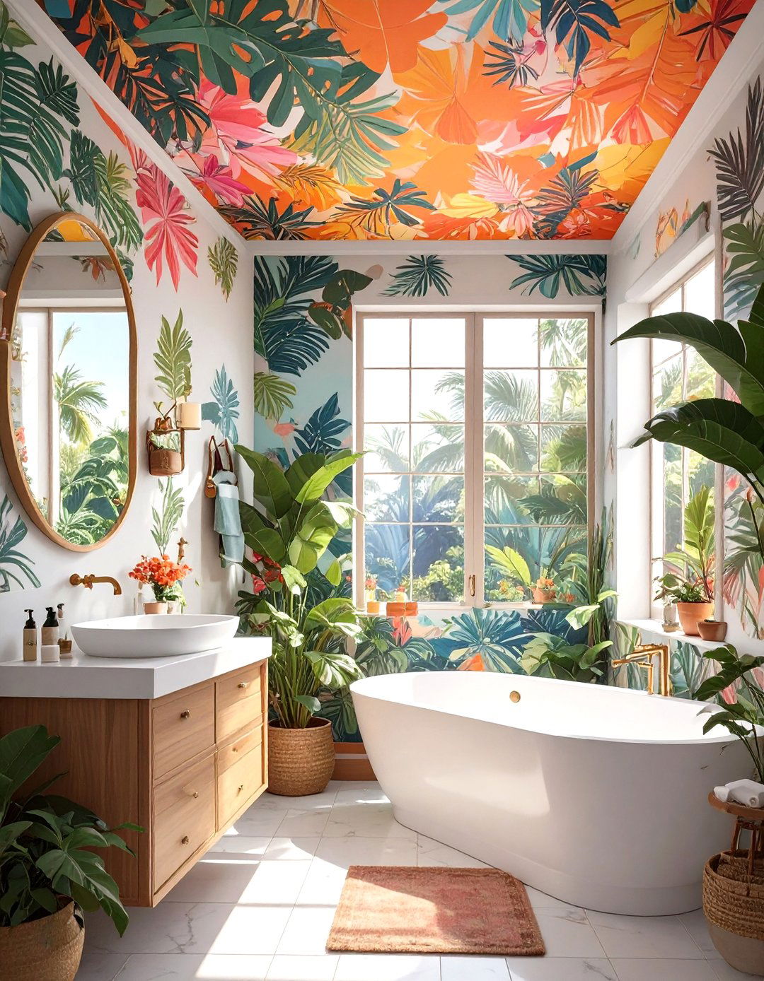 Wallpapered Bathroom Ceiling - 30 bathroom ceiling ideas