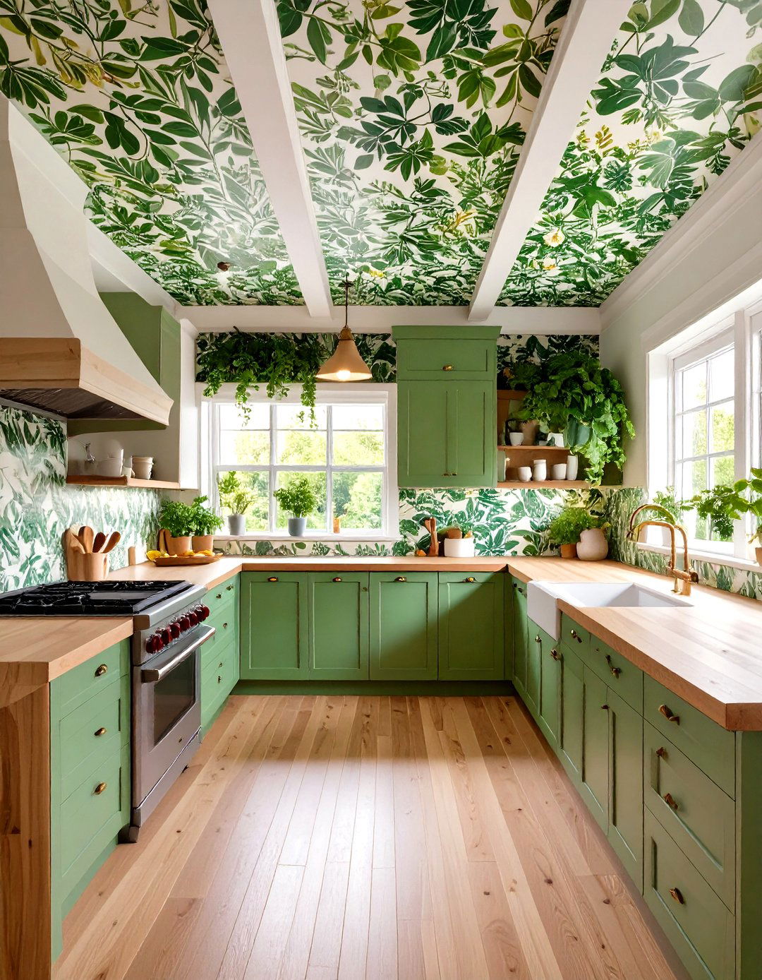 Wallpapered Kitchen Ceiling - 30 kitchen ceiling ideas