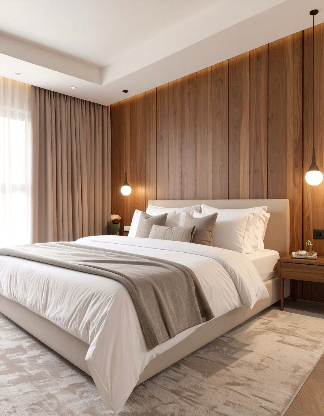 Walnut Wood Slat Accent Wall - 30 wood accent wall ideas