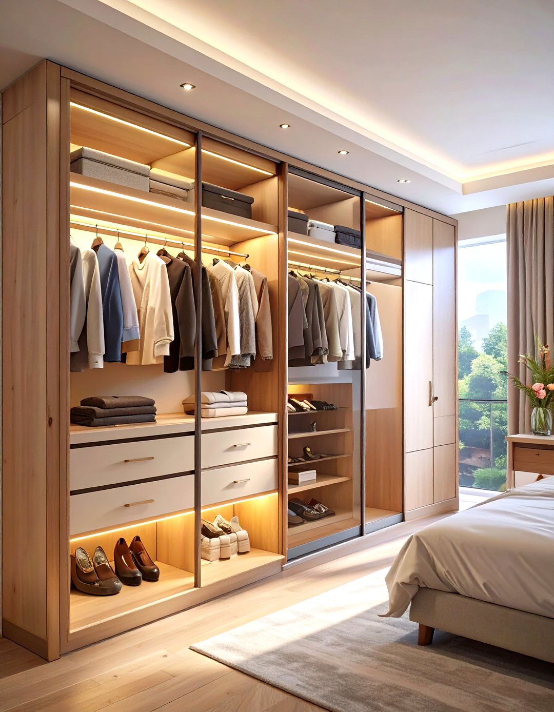 Wardrobe Closet with Glass Front Doors - 30 wardrobe closet design ideas