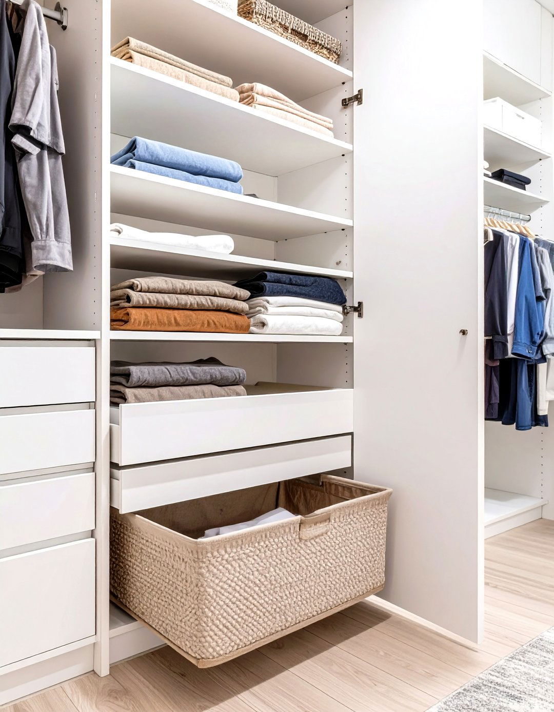 Wardrobe Closet with Integrated Laundry Hamper - 30 wardrobe closet design ideas