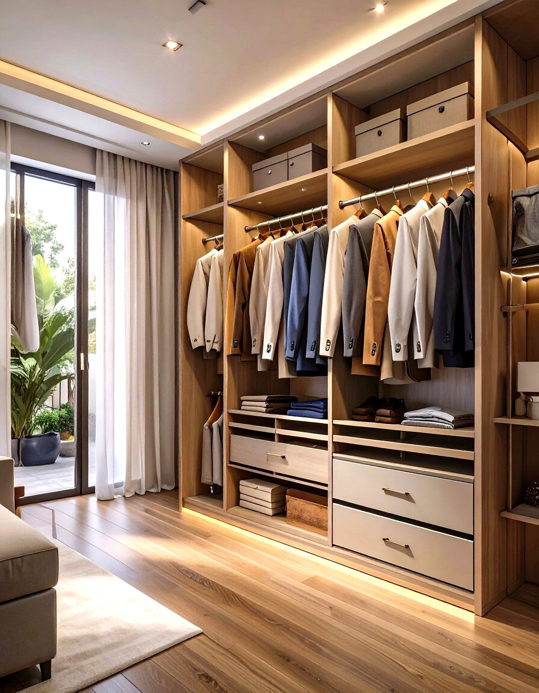 Wardrobe Closet with Pull Out Pant Racks - 30 wardrobe closet design ideas