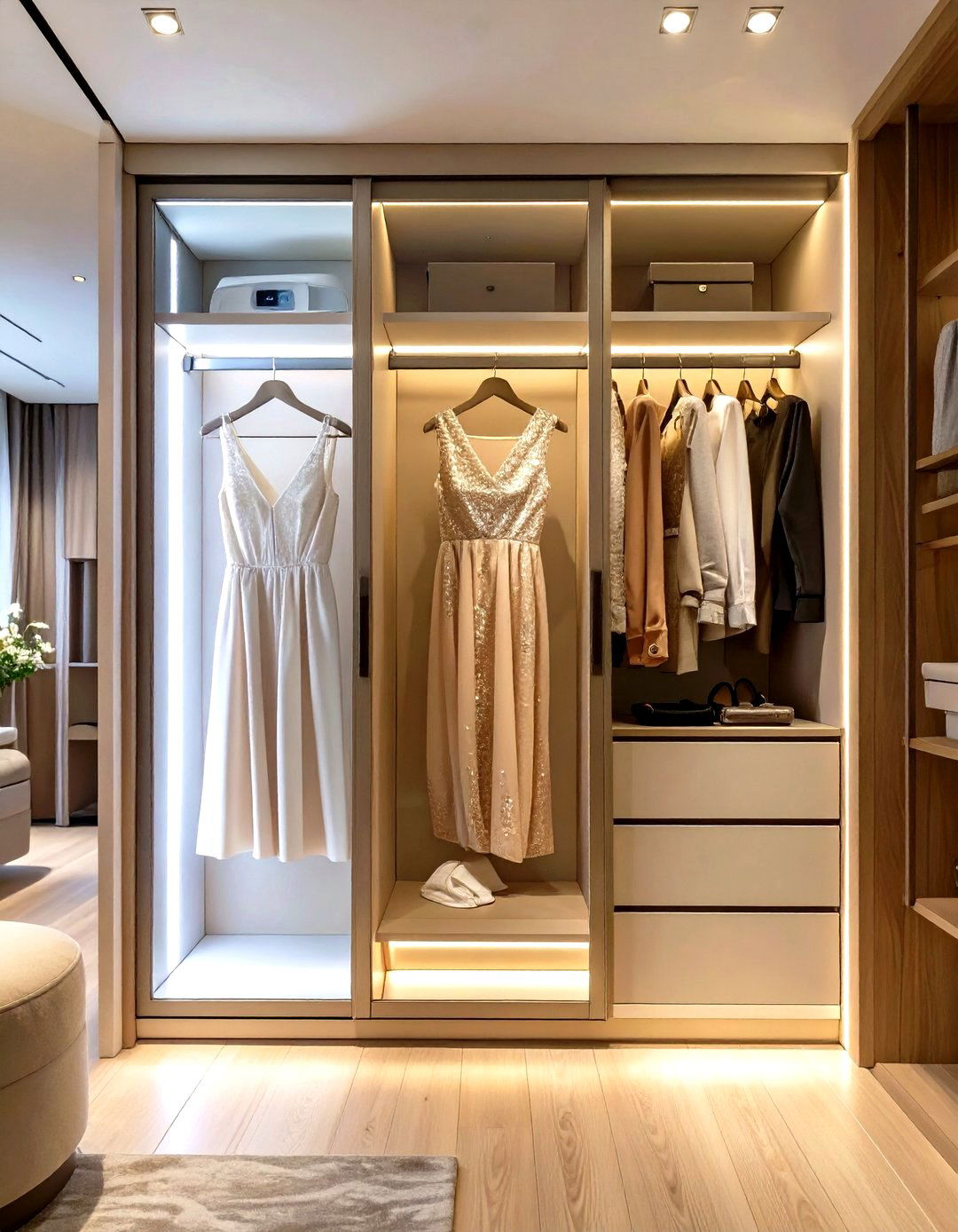 Wardrobe Closet with a Built In Steamer - 30 wardrobe closet design ideas