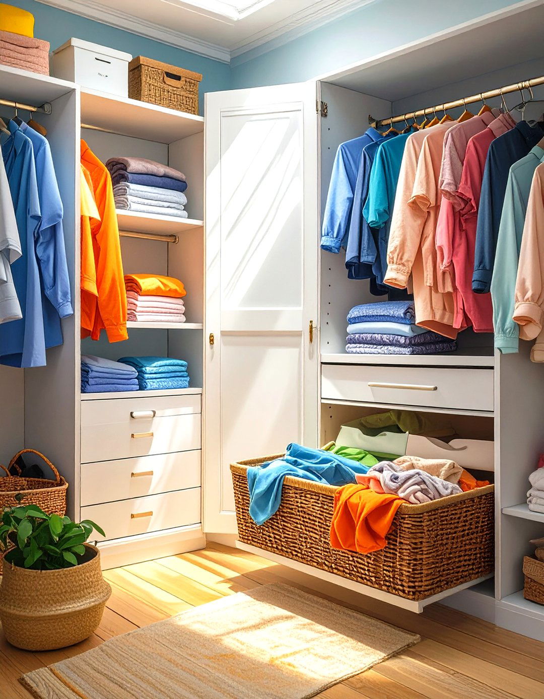 Wardrobe with a Built In Laundry Hamper - 30 wardrobe ideas