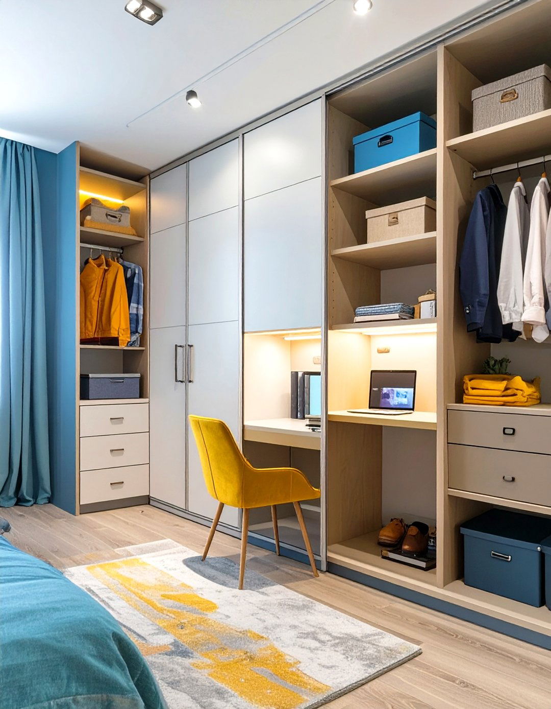 Wardrobe with a Concealed Desk - 30 wardrobe ideas