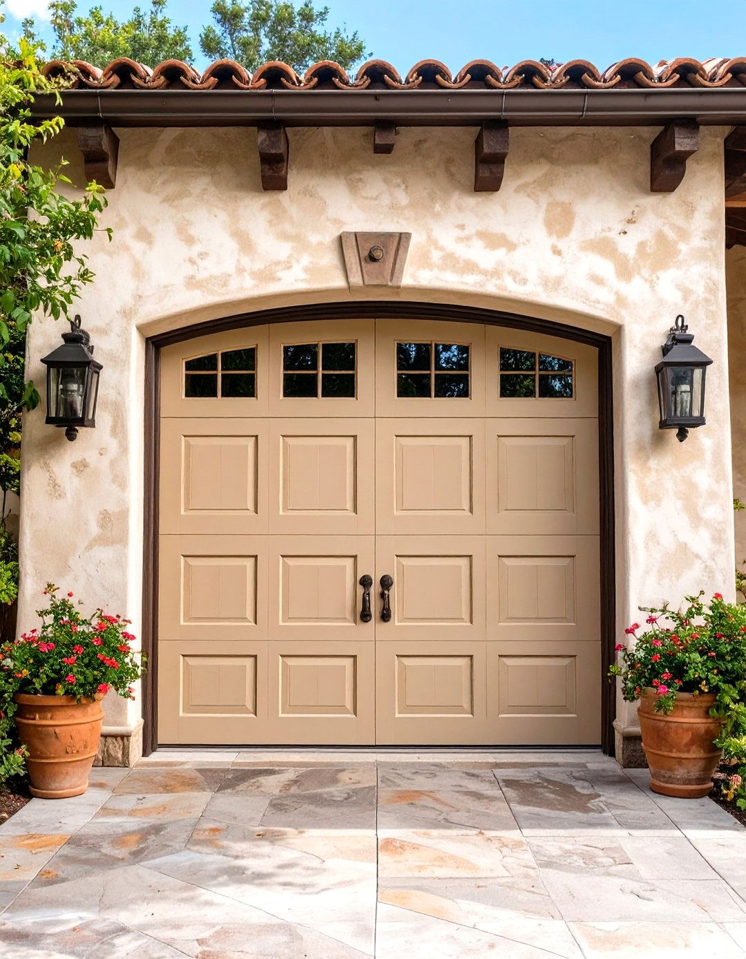Warm Beige Garage Doors - 30 garage door color ideas