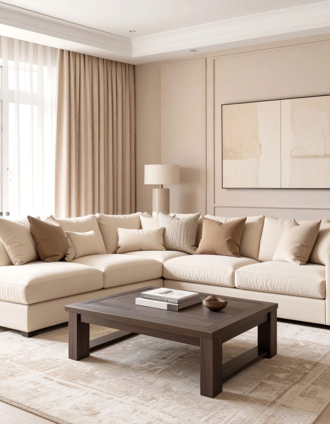 Warm Beige Living Room - 30 color ideas for living room