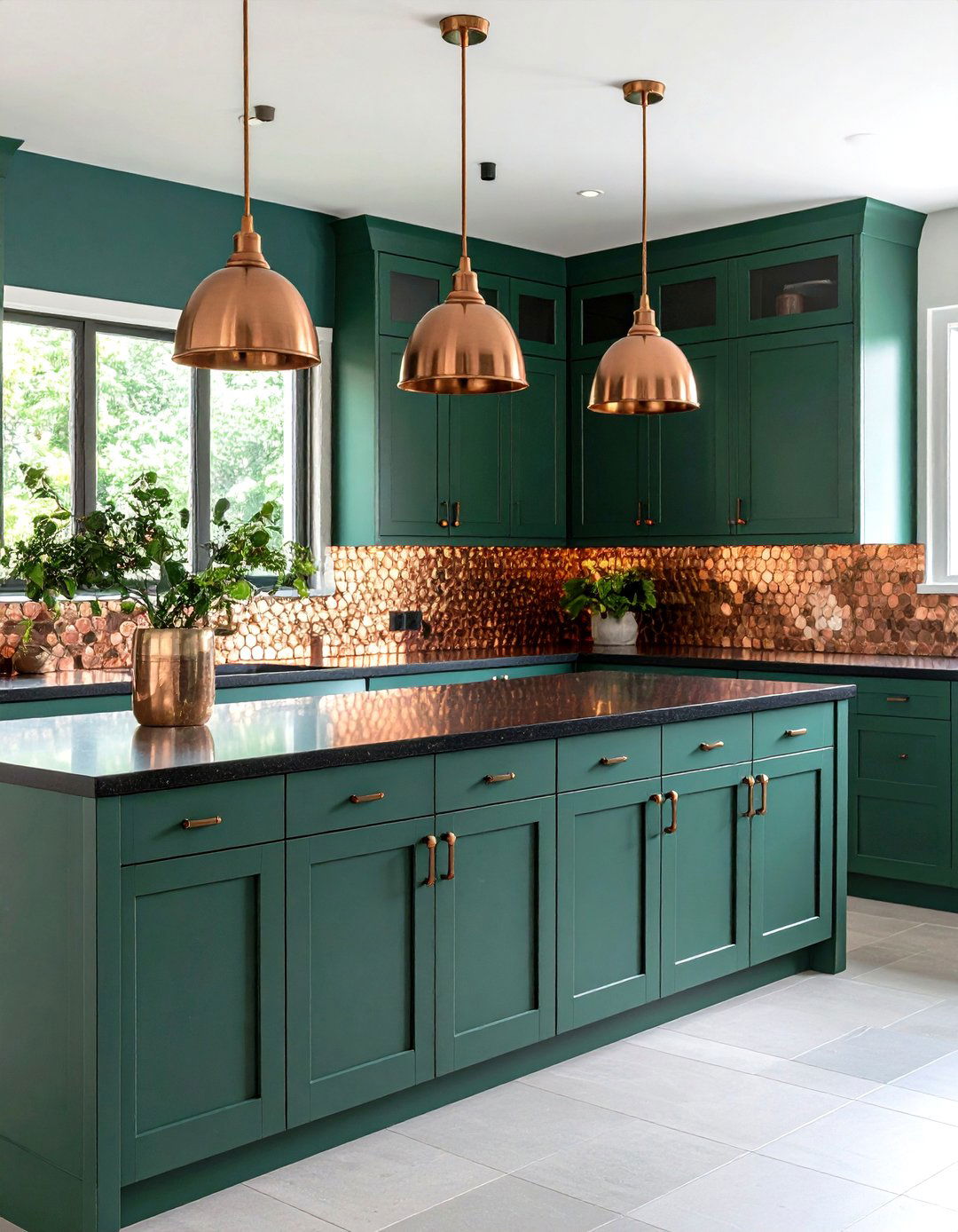 Warm Copper Penny Tile Kitchen - 30 kitchen backsplash tile ideas