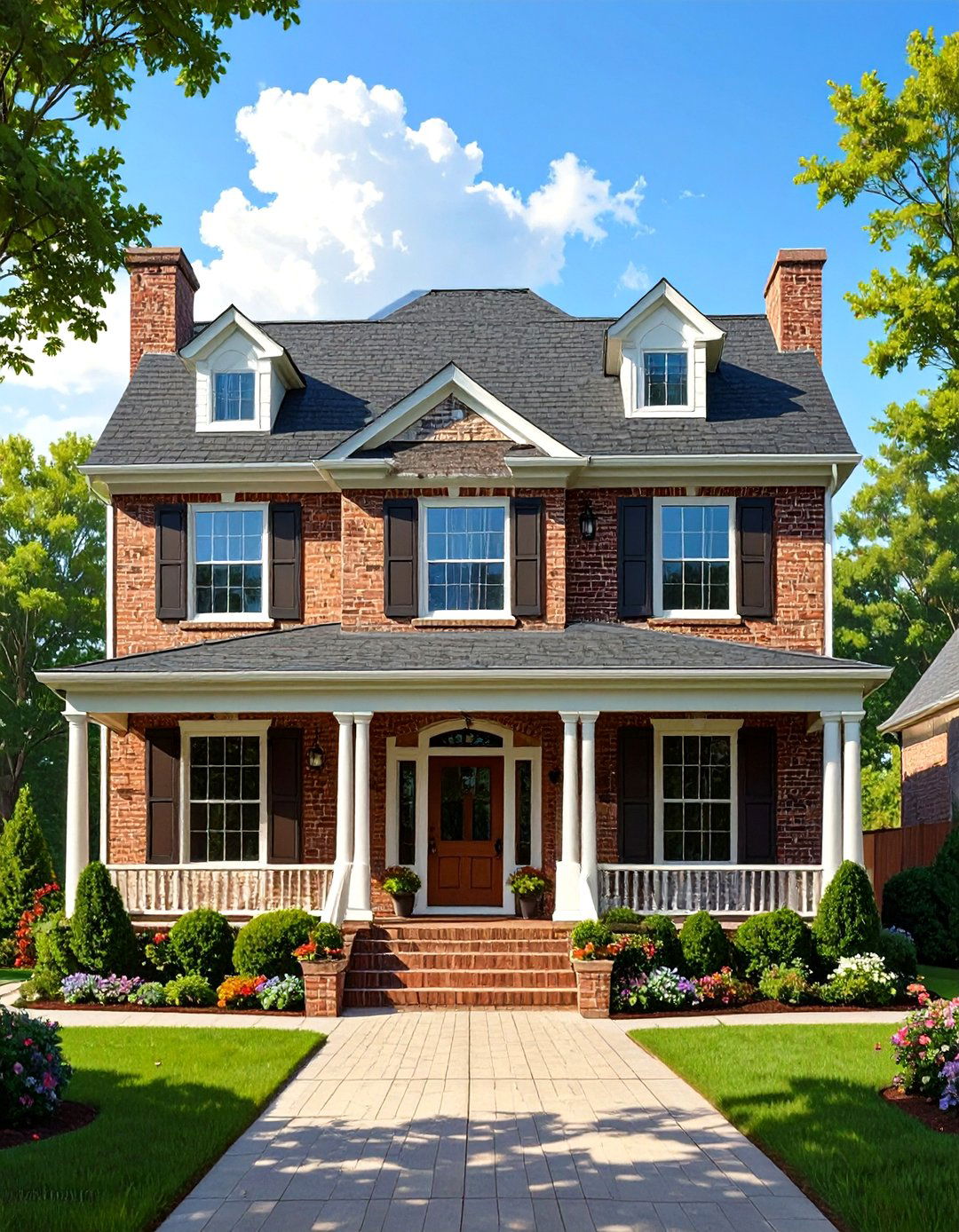 Warm Greige Painted Brick Facade - 30 house exterior brick paint color ideas