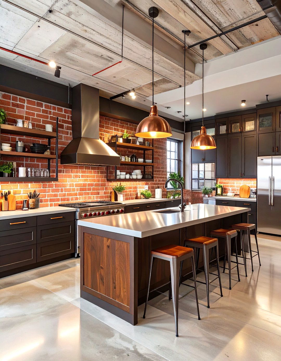 Warm Industrial Kitchen