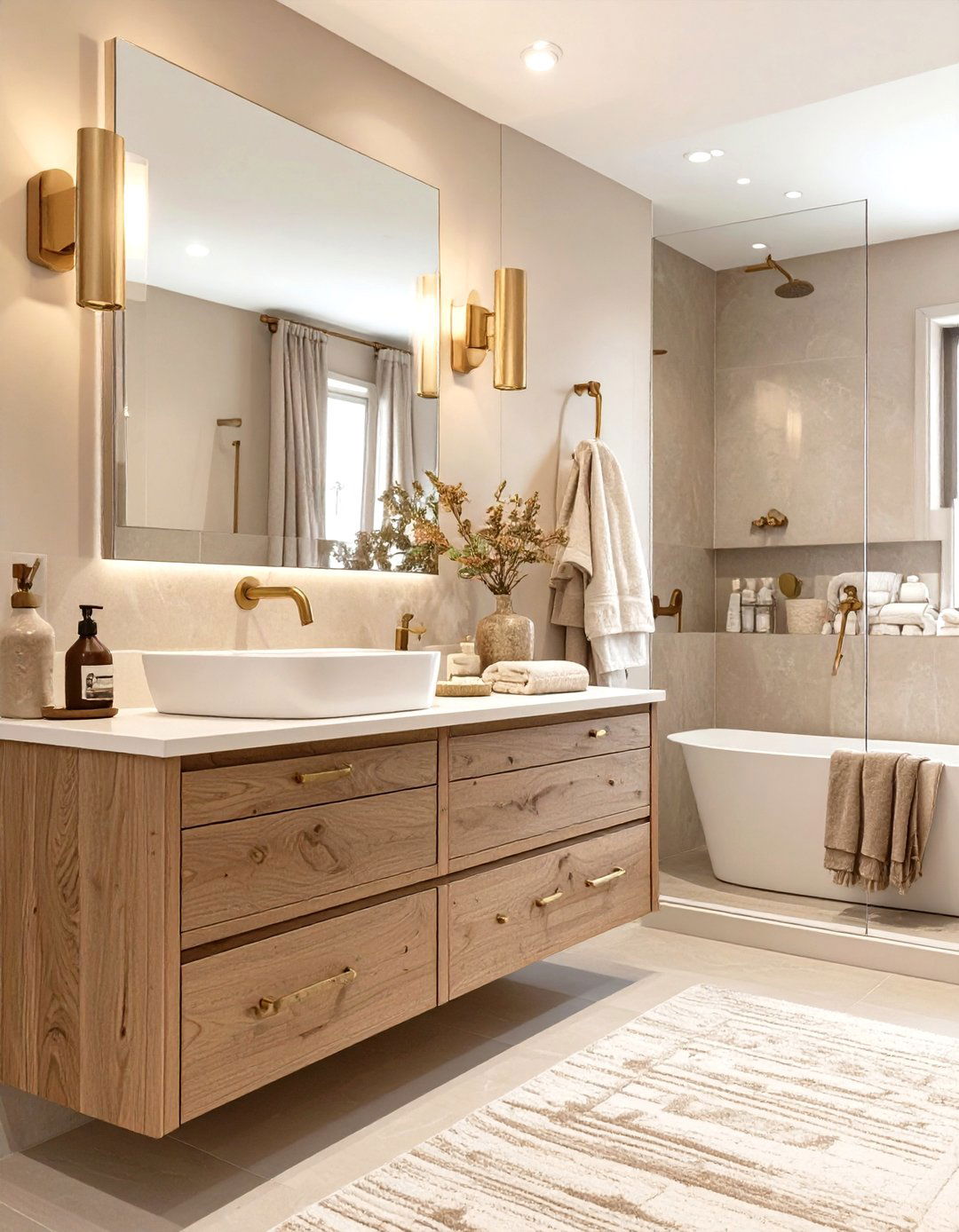 Warm Neutrals Bathroom - 30 modern bathroom decor ideas