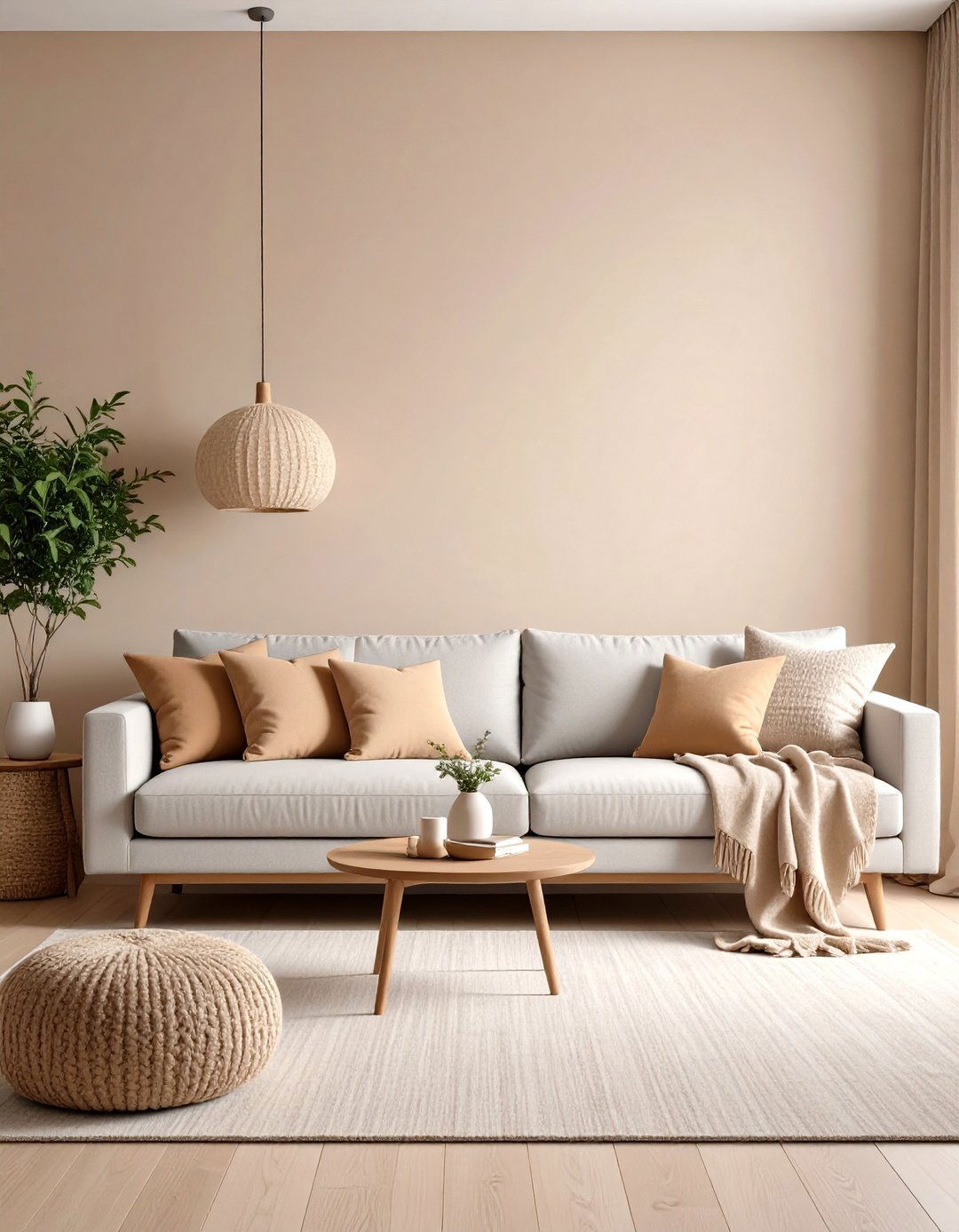 Warm Neutrals Living Room - 30 light grey couch living room ideas