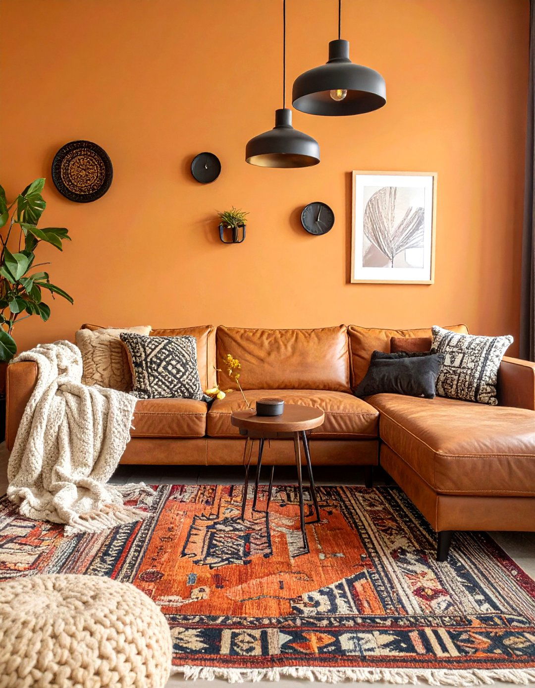 Warm Ochre Glow Living Room - 30 color trends 2025 living room interior design trends 2025