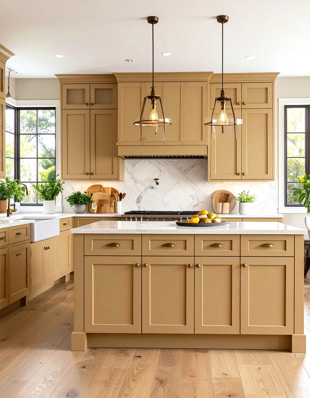 Warm Taupe Painted Kitchen Cabinets - 30 painted kitchen cabinet ideas
