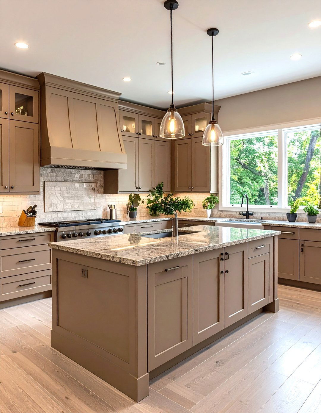 Warm Taupe Transitional Kitchen - 30 kitchen paint ideas