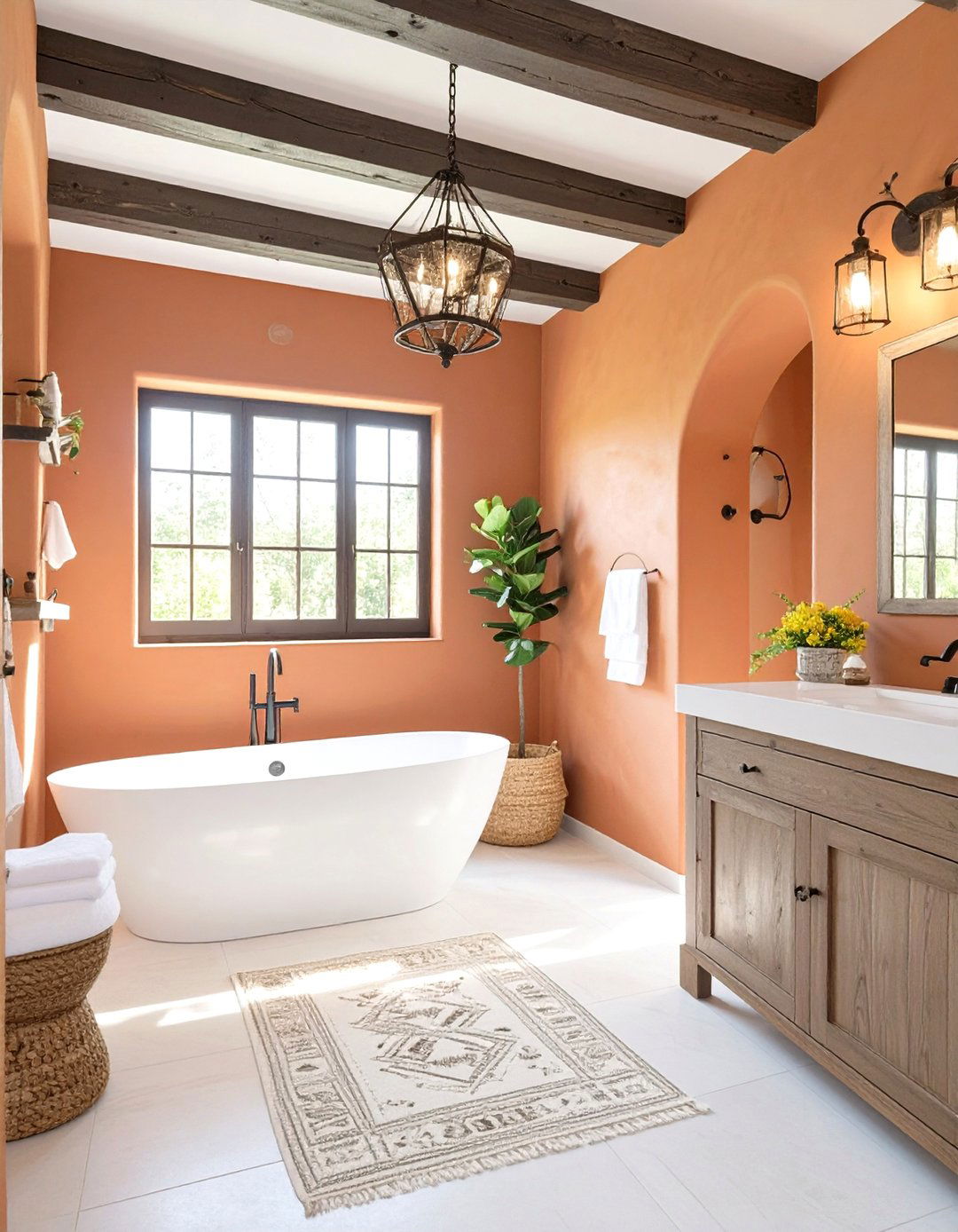 Warm Terracotta Bathroom - 30 bathroom painting ideas