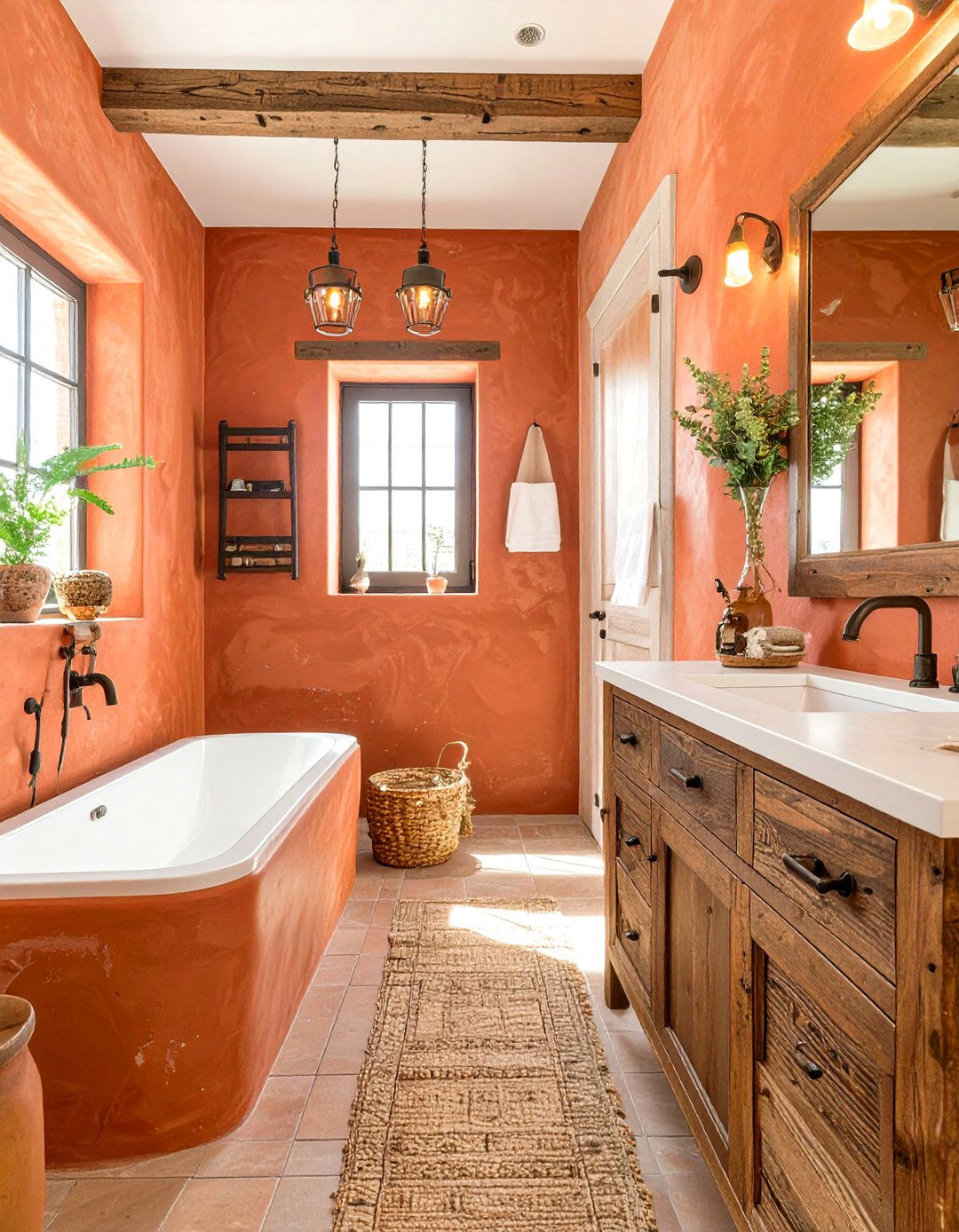 Warm Terracotta Bathroom