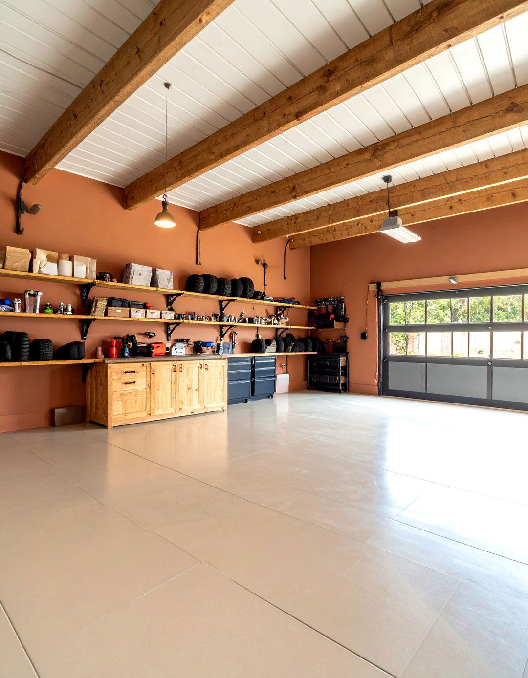 Warm Terracotta Garage Walls - 30 garage paint color ideas