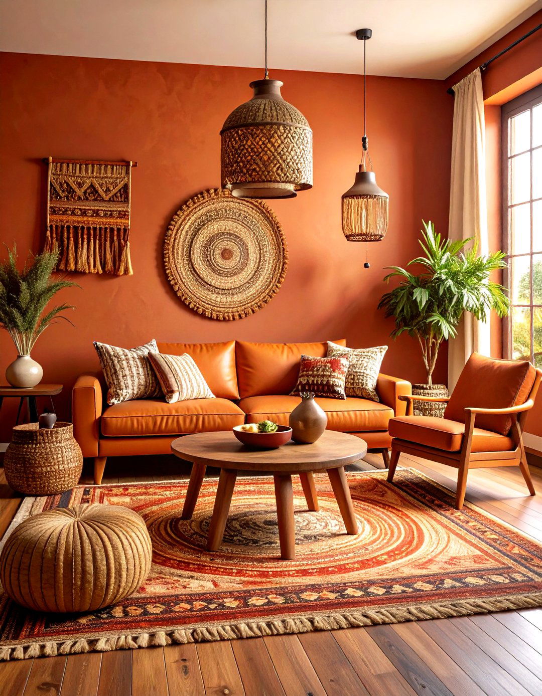 Warm Terracotta Living Room - 30 living room paint color ideas