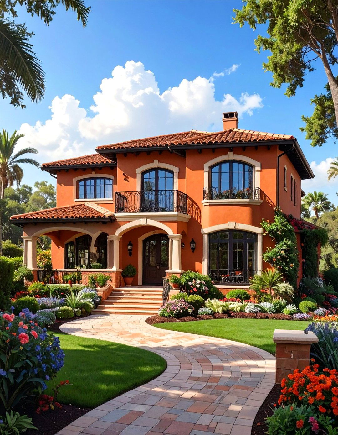 Warm Terracotta Tones on Brick - 30 house exterior brick paint color ideas