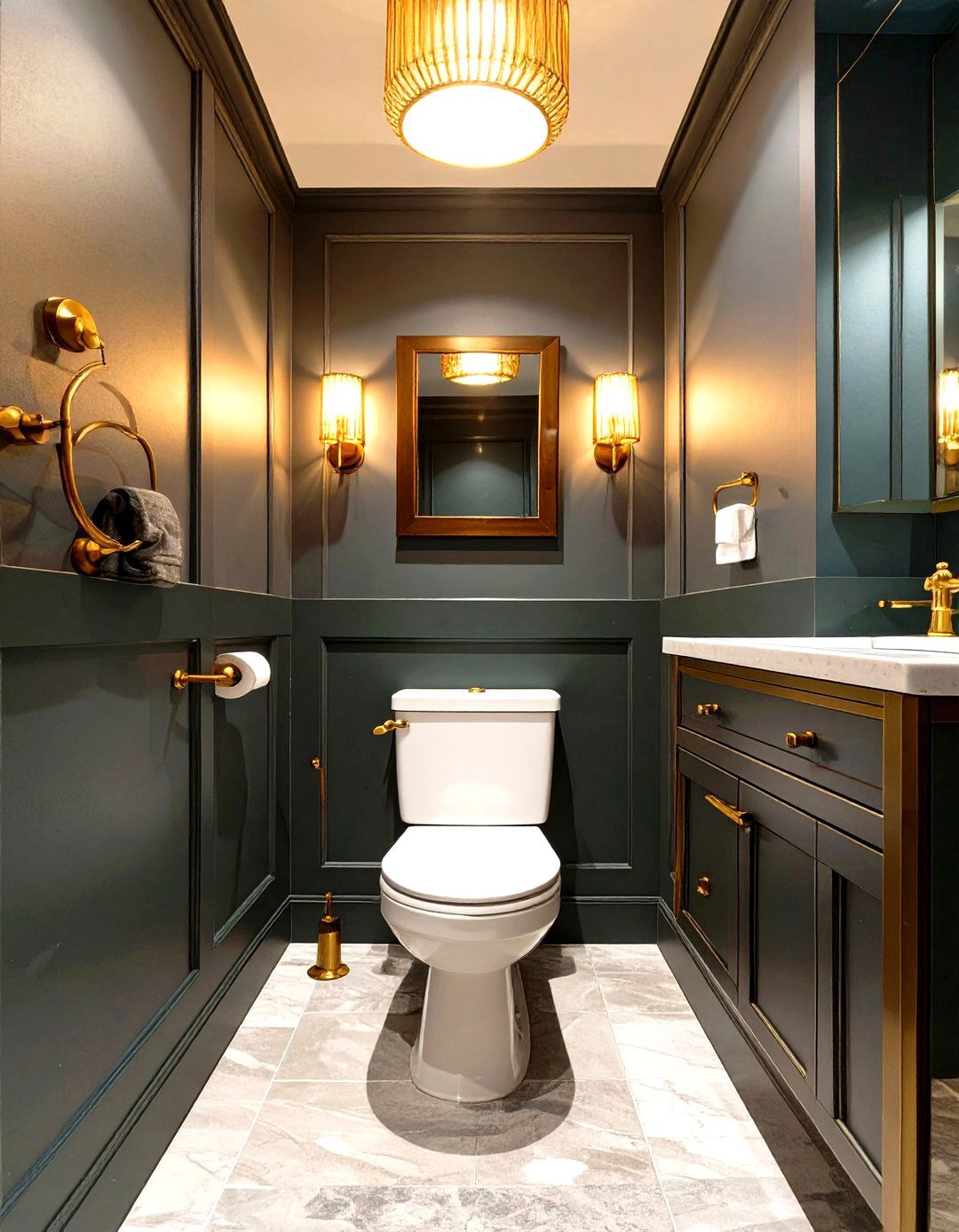 Water Closet with Dark Moody Walls - 30 water closet ideas