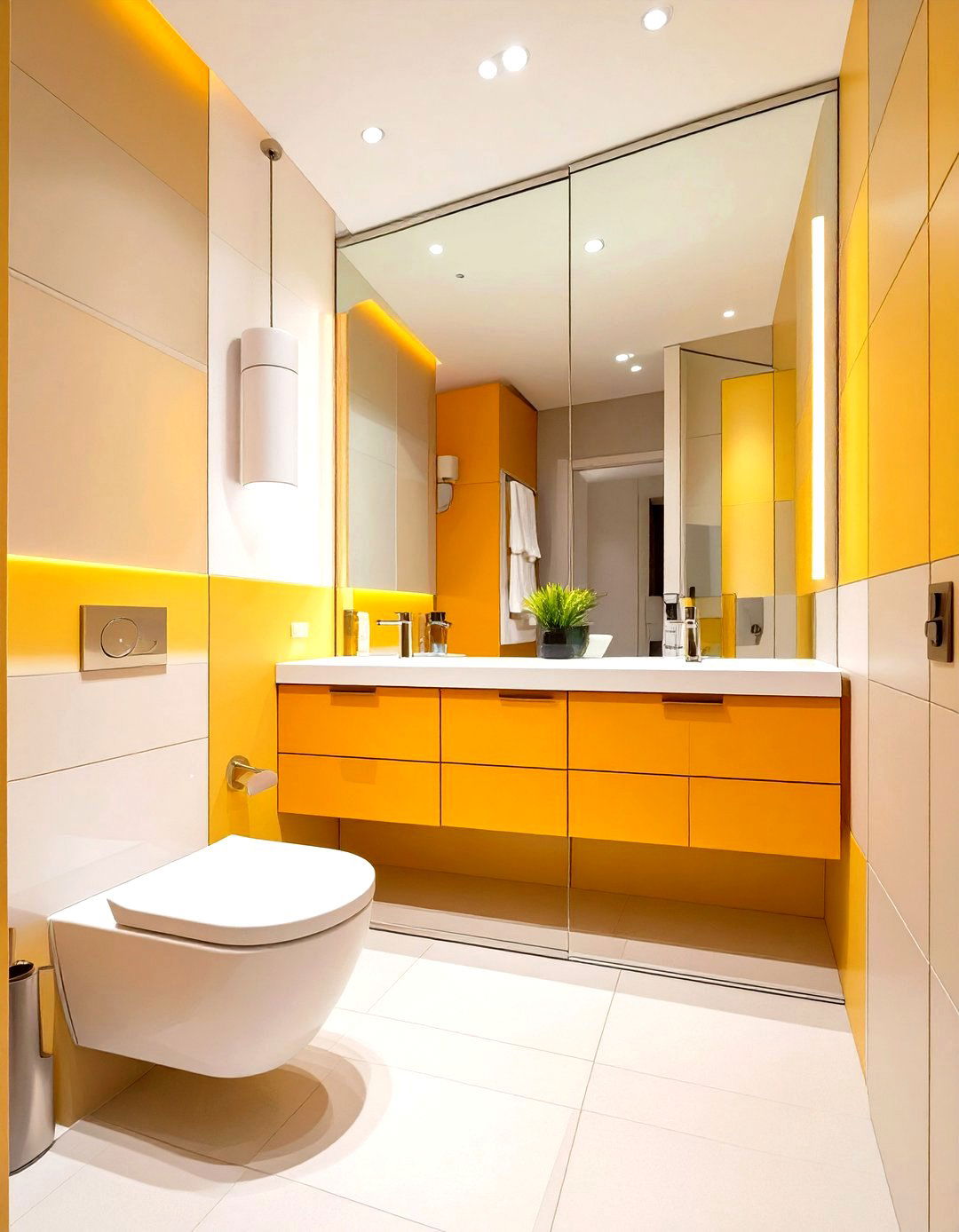 Water Closet with Mirrored Wall - 30 water closet ideas