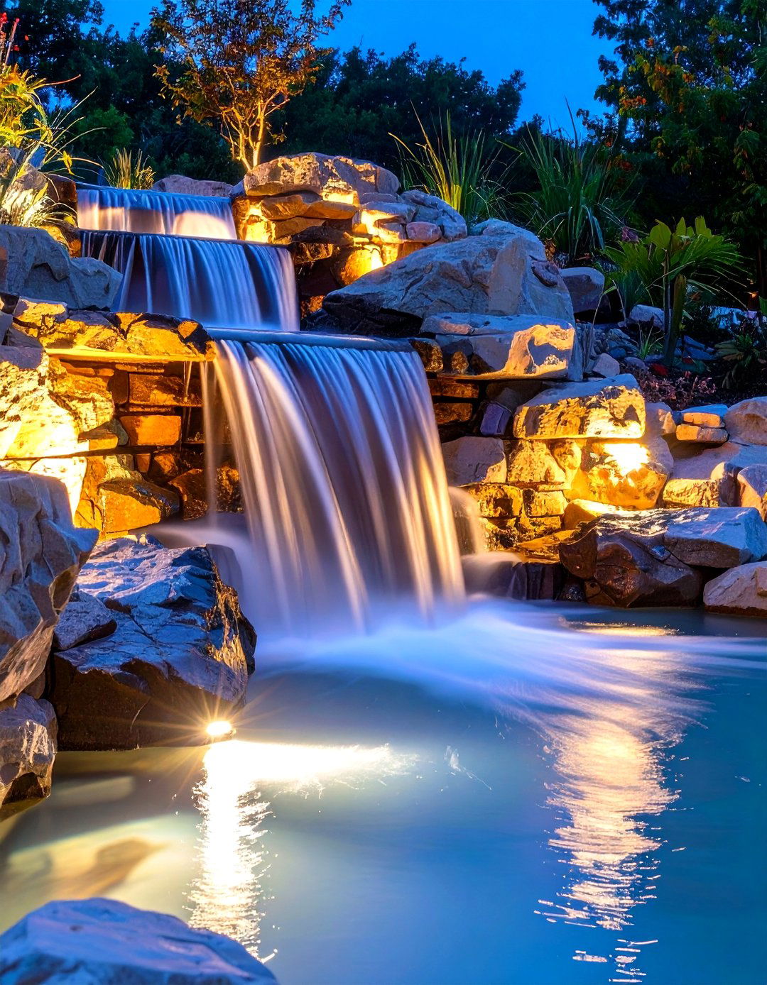 Water Feature Illumination - 30 outdoor light ideas