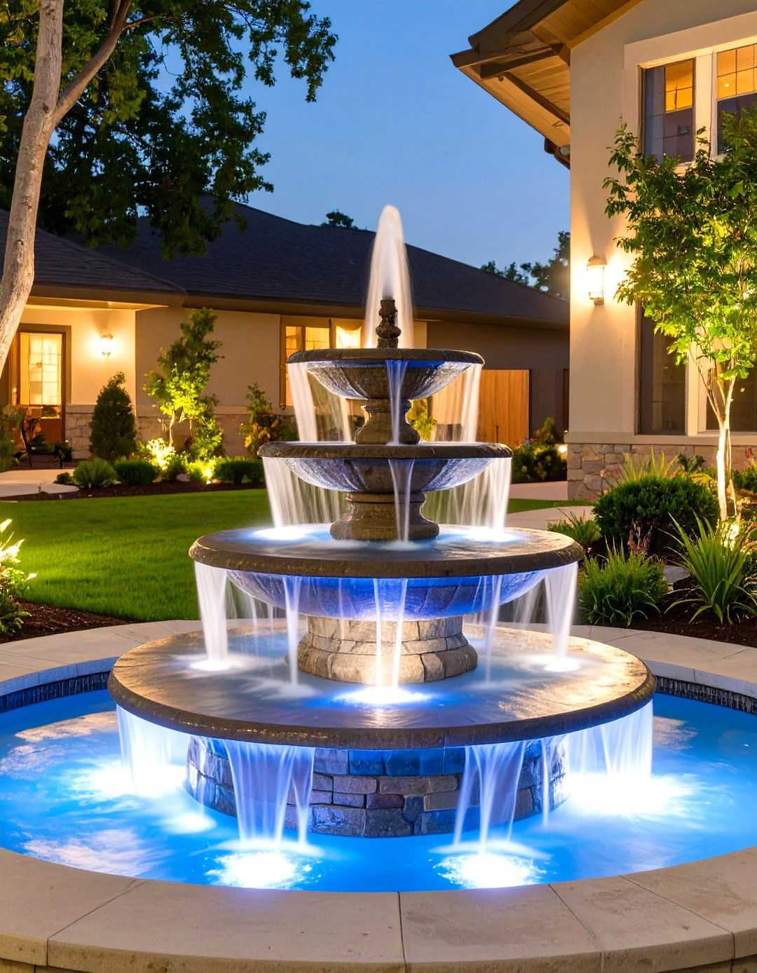 Water Feature Illumination - 30 outdoor lighting ideas for front of house