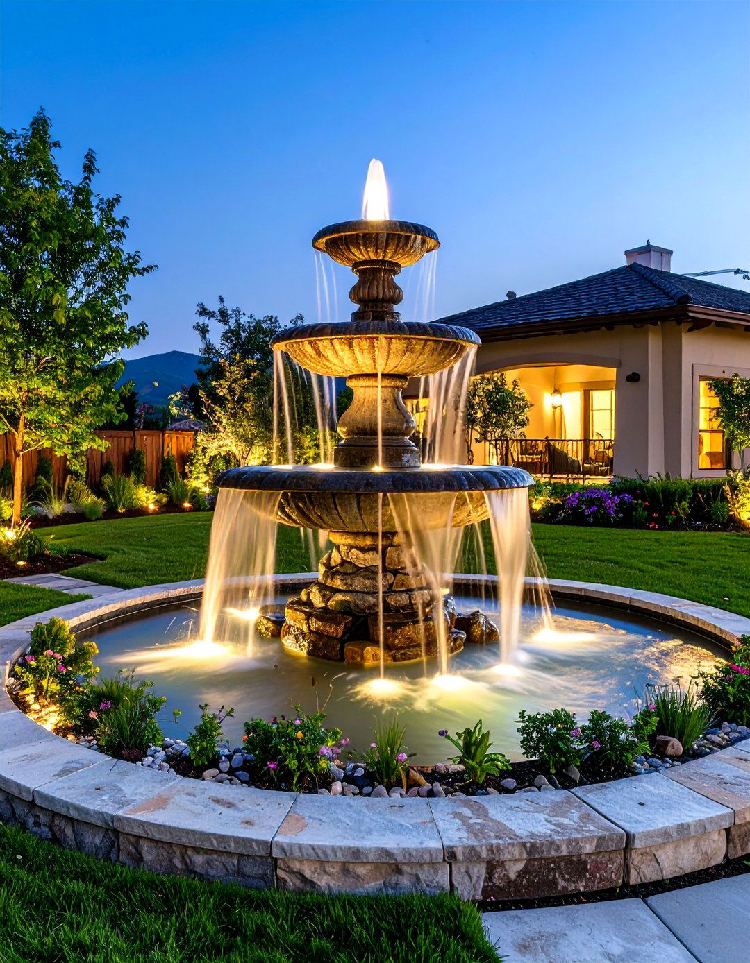 Water Feature Submersible Lights - 30 patio lights ideas