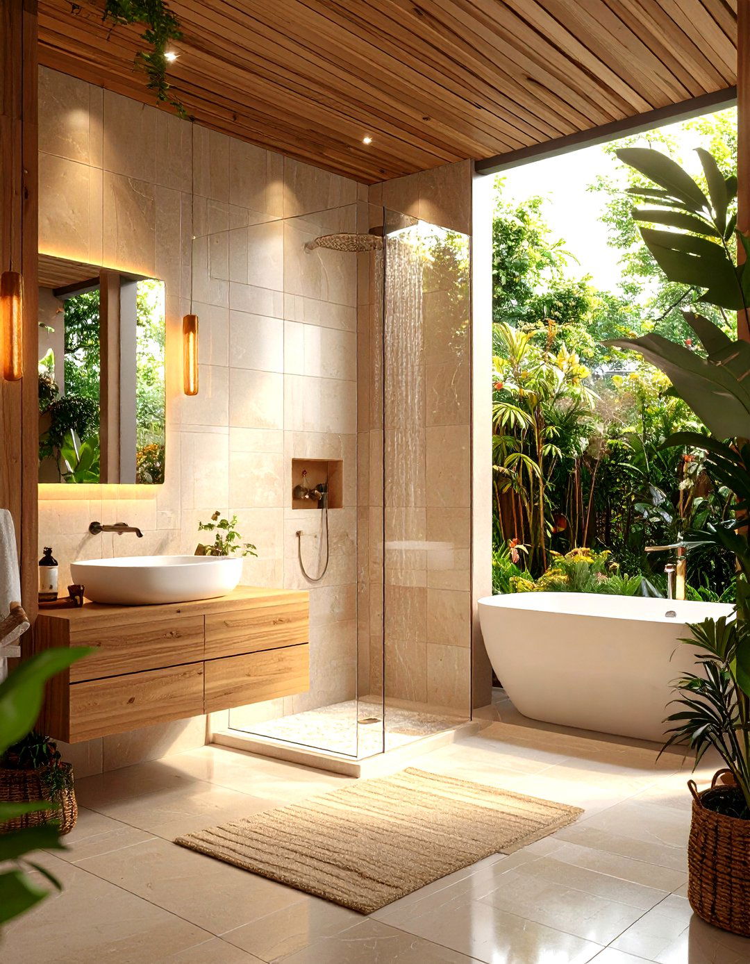 Water Resistant Wood Look Tiles - 30 remodel shower small bathroom ideas