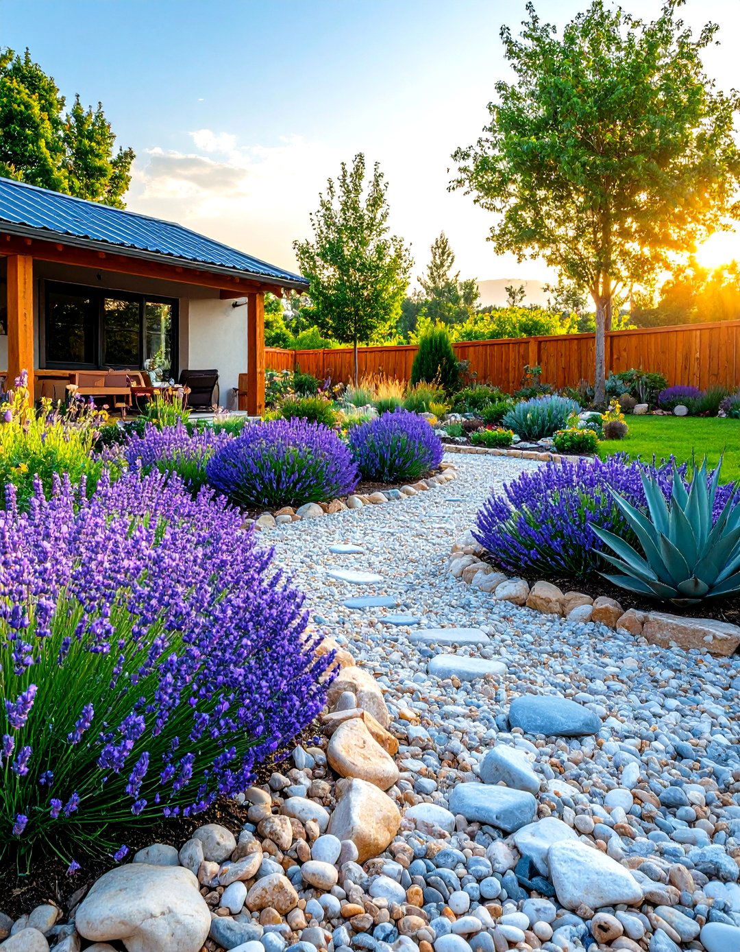 Water Wise Garden with Gravel Mulch - 30 gravel landscaping ideas
