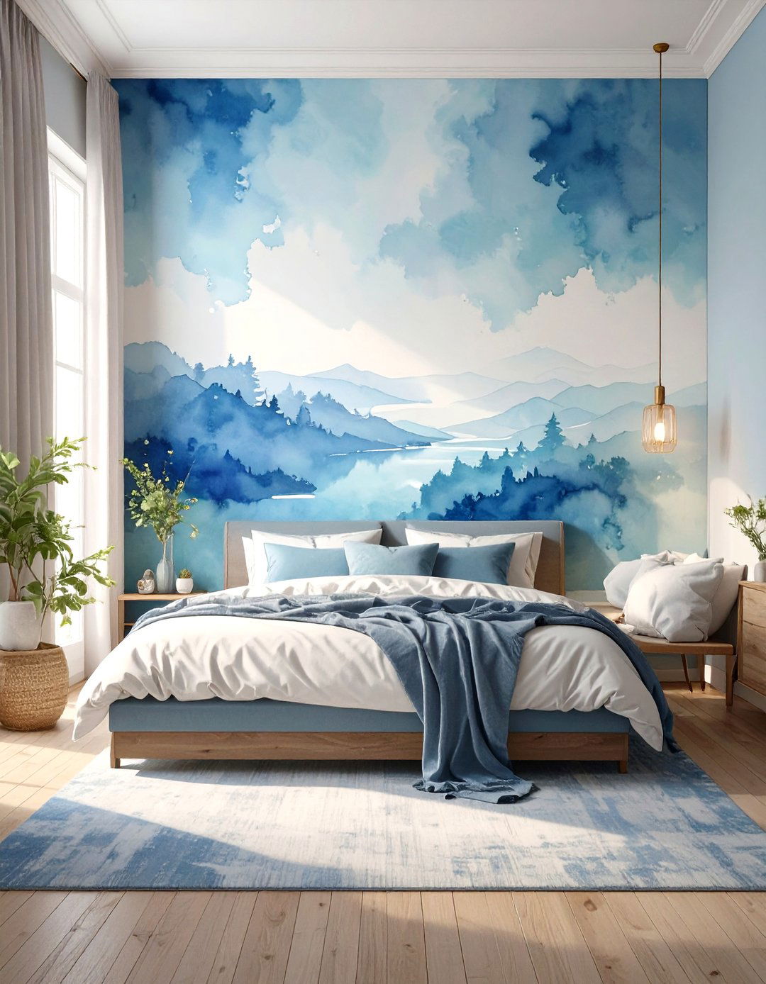 Watercolor Ombre Wallpaper - 30 wallpaper ideas for bedroom