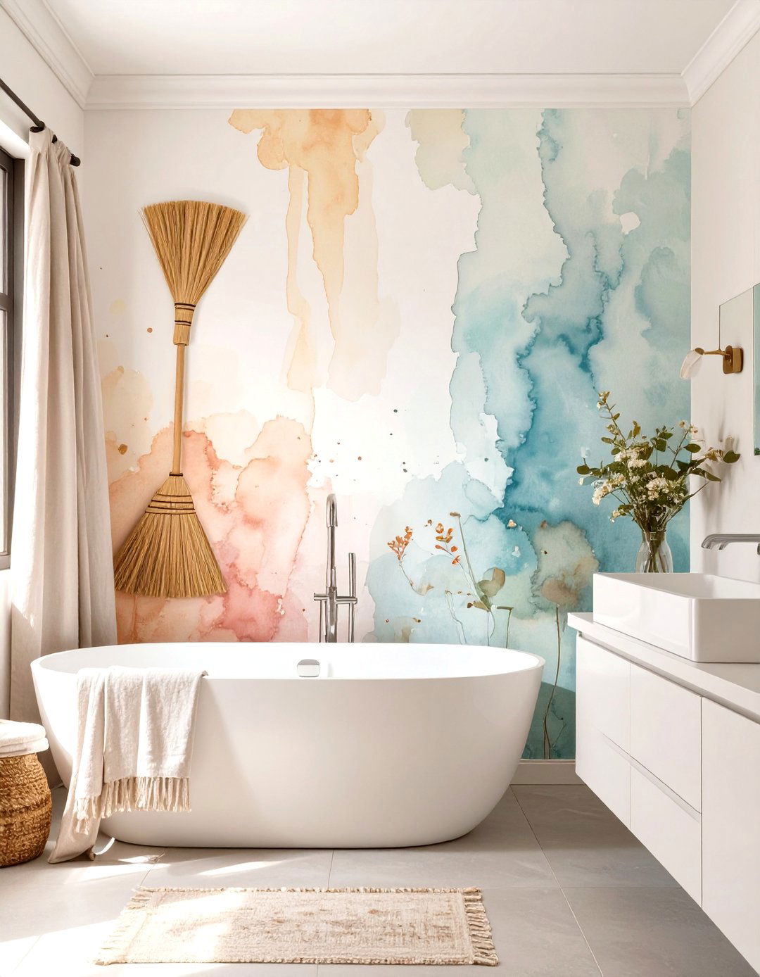 Watercolor Wash Broom Wallpaper - 30 broom wallpaper ideas