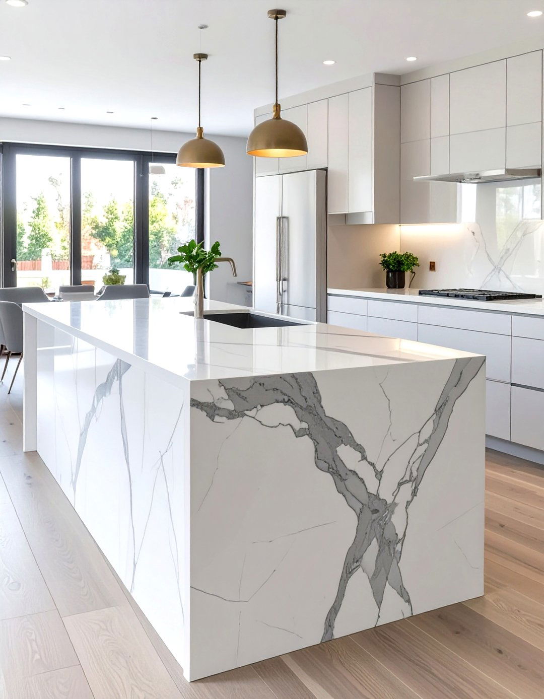 Waterfall Edge Island Kitchen Renovation - 30 what are the top kitchen renovation trends ideas