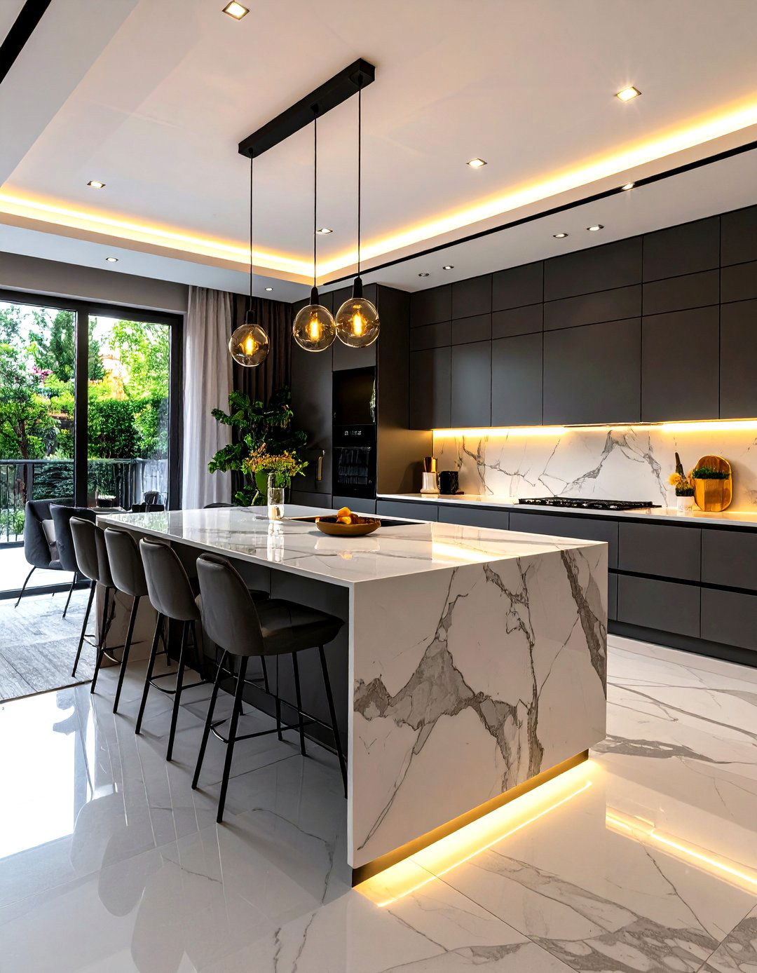Waterfall Kitchen Counter - 30 kitchen counter ideas