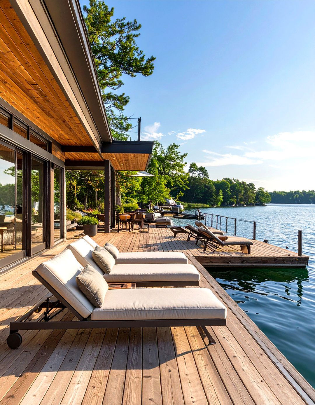 Waterfront Deck with Dock Access - 30 outdoor living space ideas
