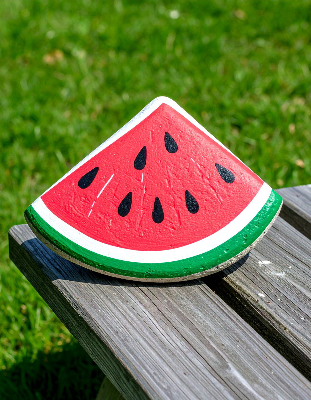 Watermelon Slice Painted Rocks - 30 rock painting ideas for garden