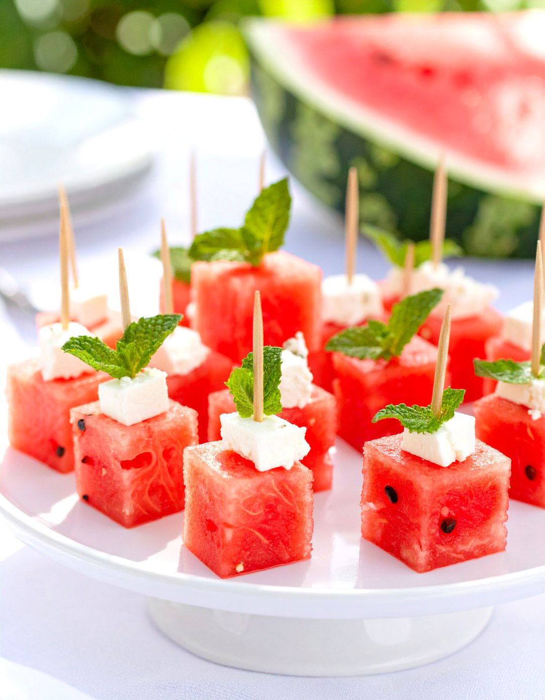 Watermelon and Feta Bites - 30 baby shower snack ideas