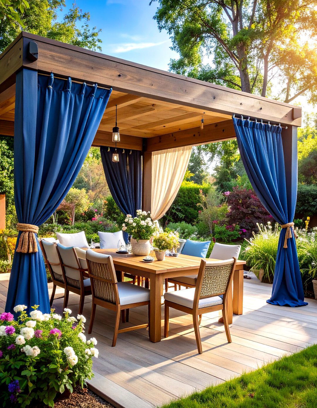 Waterproof Canvas Patio Curtains for Durability - 30 patio curtain ideas