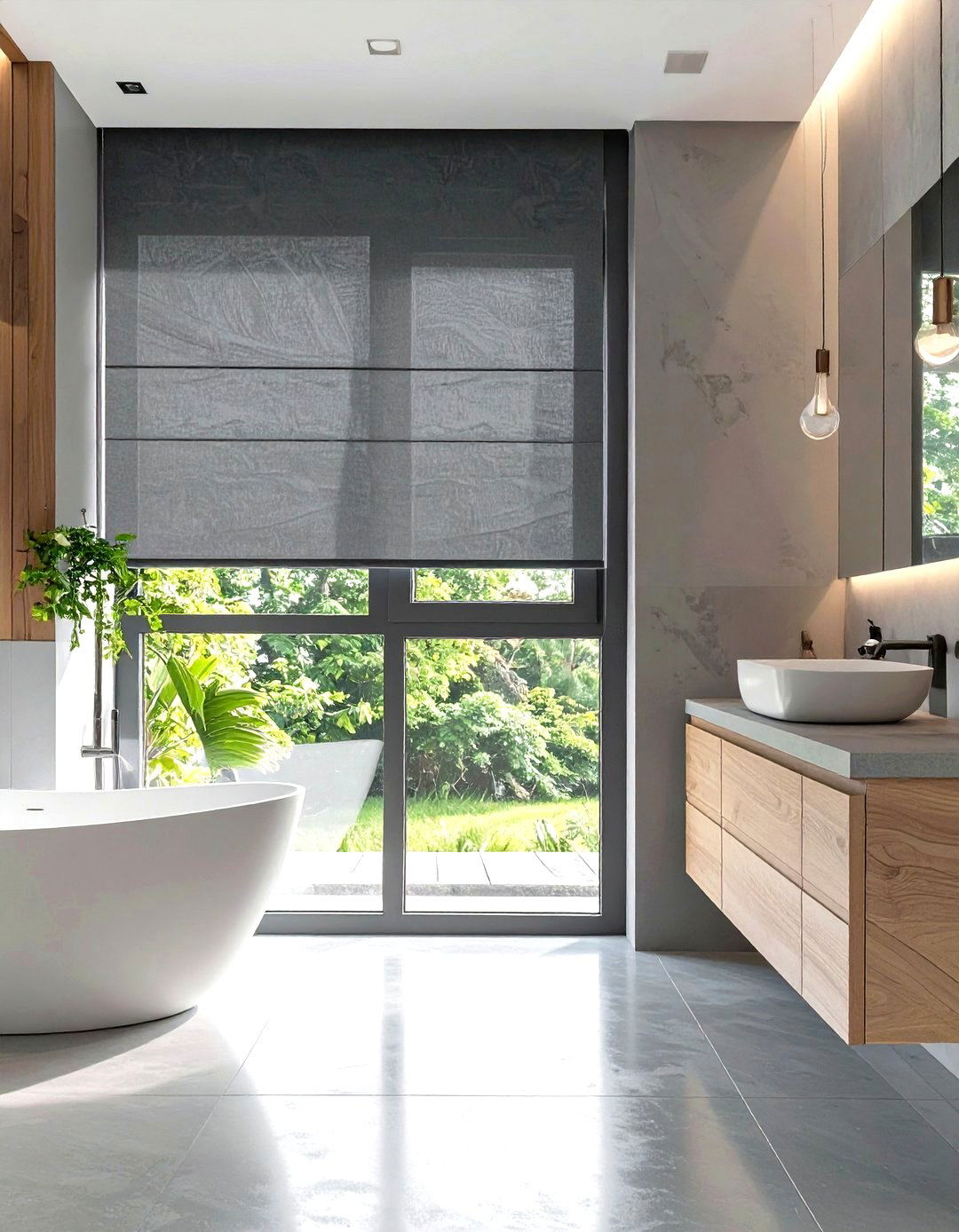 Waterproof Roller Shade for a Small Bathroom Window - 30 small bathroom window ideas