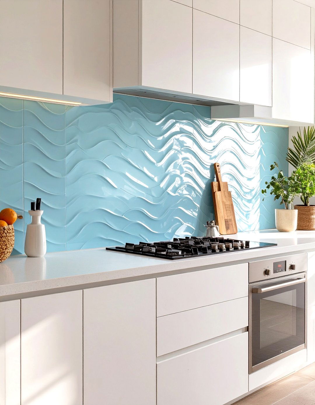 Wavy or Curved Tile Backsplash - 30 unique kitchen backsplash ideas